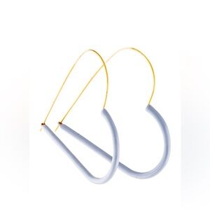 Zimmerman earrings blue heart enamel & brass hoops Runway Summer Resort 2018